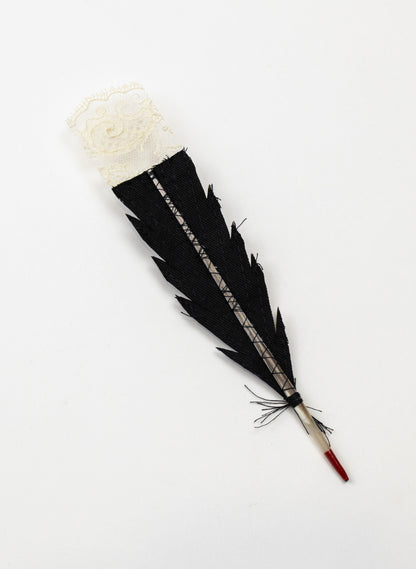 Single Huia Feather Brooch