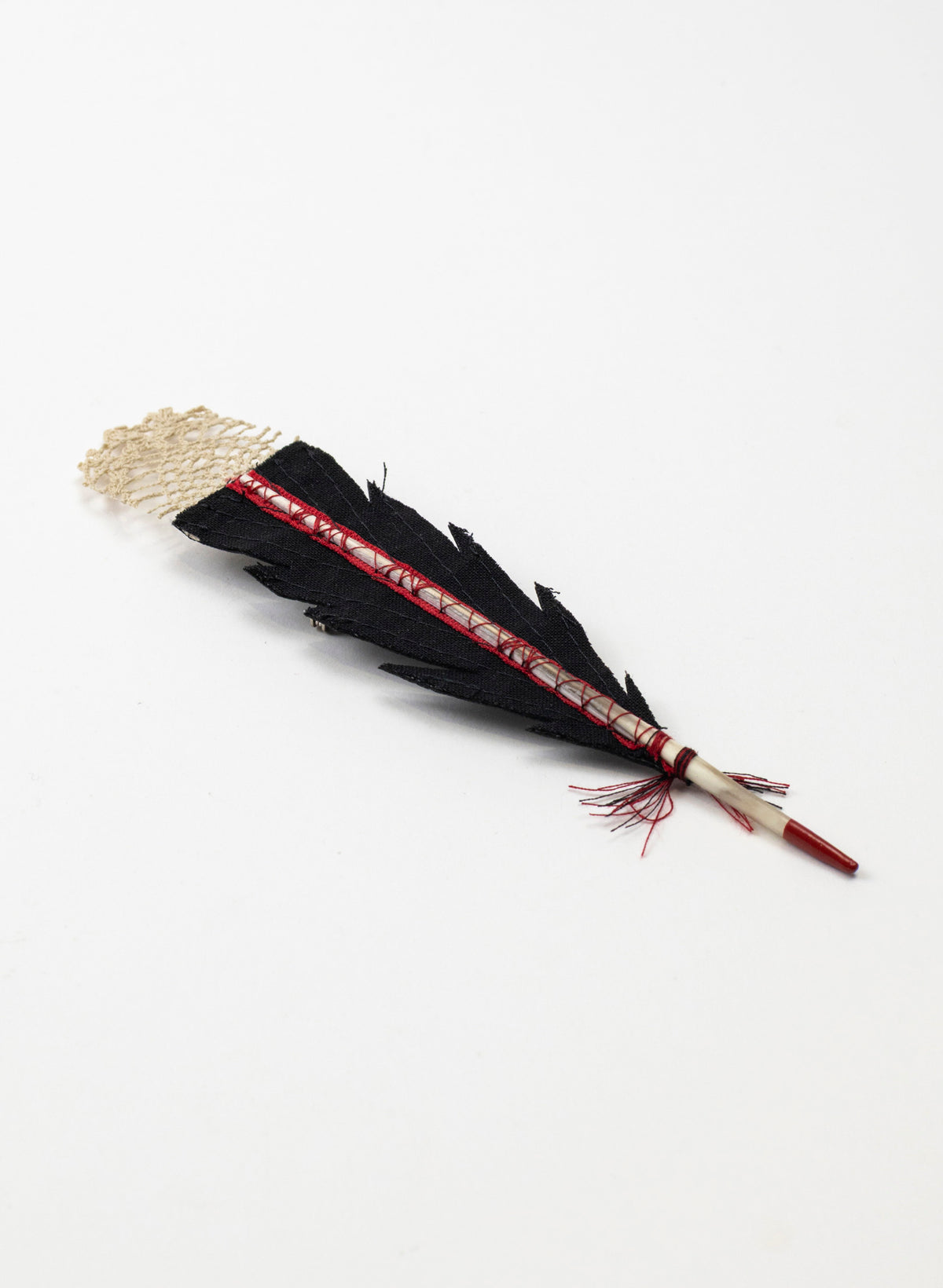 Single Huia Feather Brooch