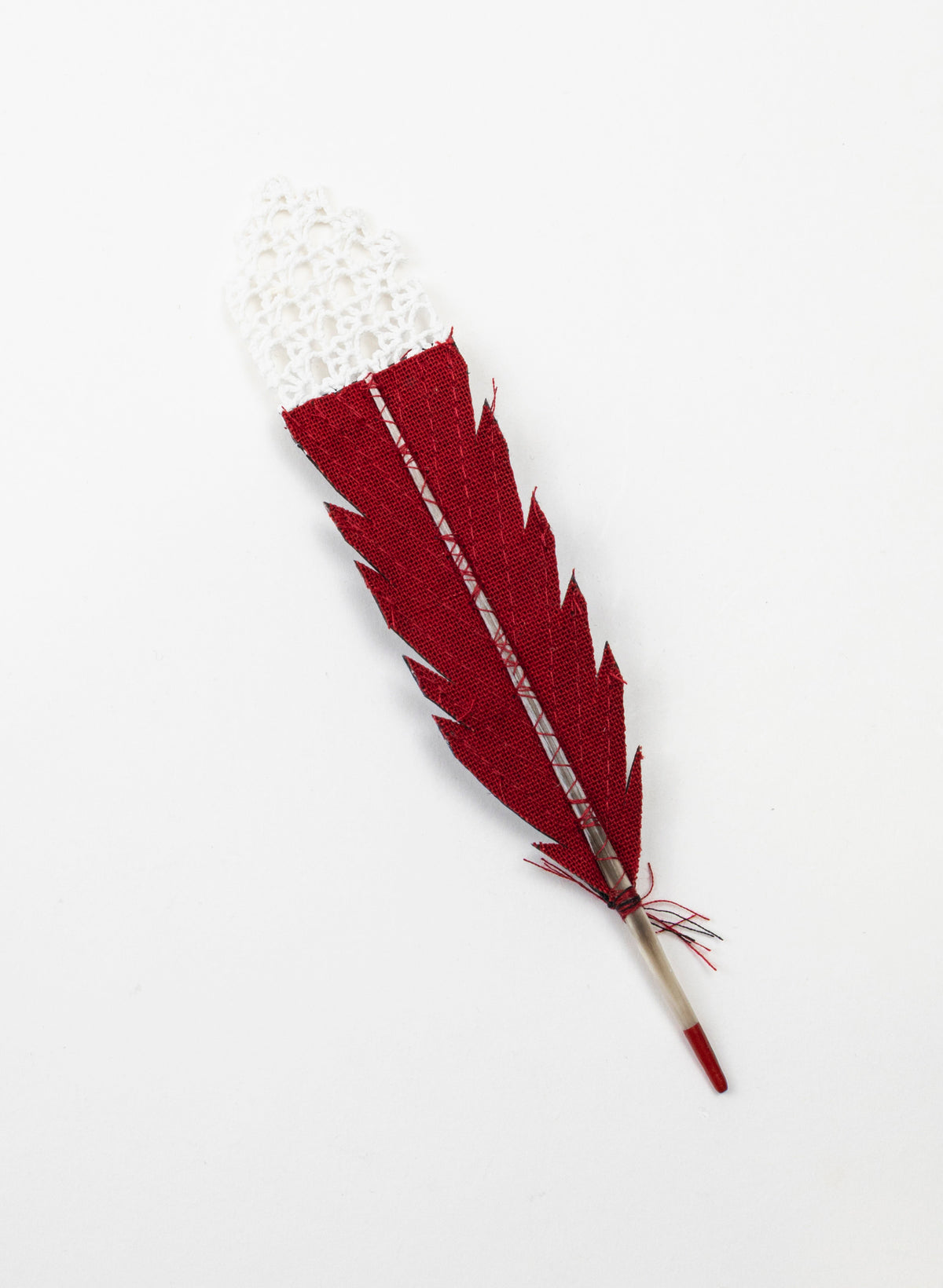Single Huia Feather Brooch