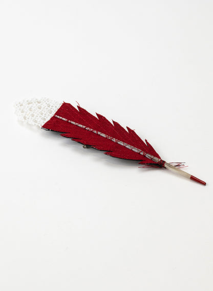 Single Huia Feather Brooch