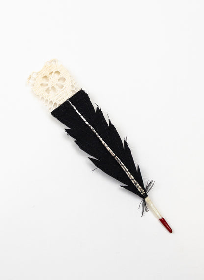 Single Huia Feather Brooch