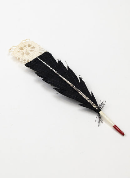 Single Huia Feather Brooch