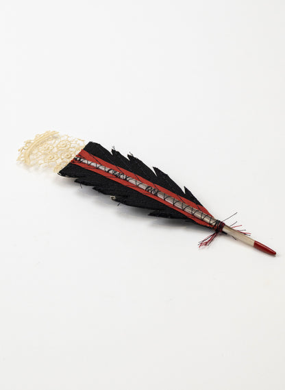 Single Huia Feather Brooch