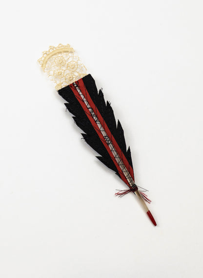 Single Huia Feather Brooch
