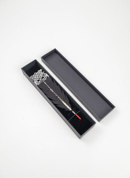 Single Huia Feather Brooch