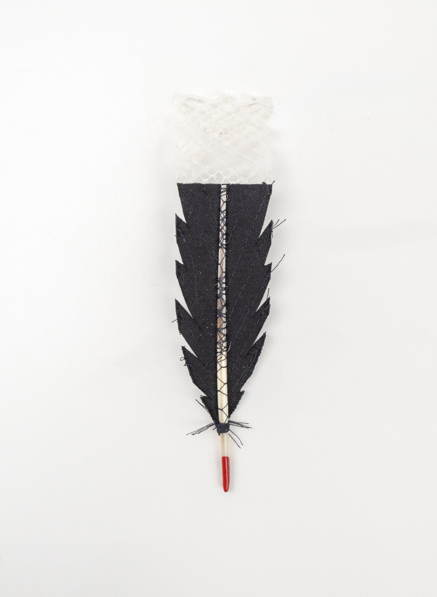 Single Huia Feather Brooch