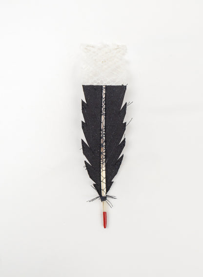 Single Huia Feather Brooch