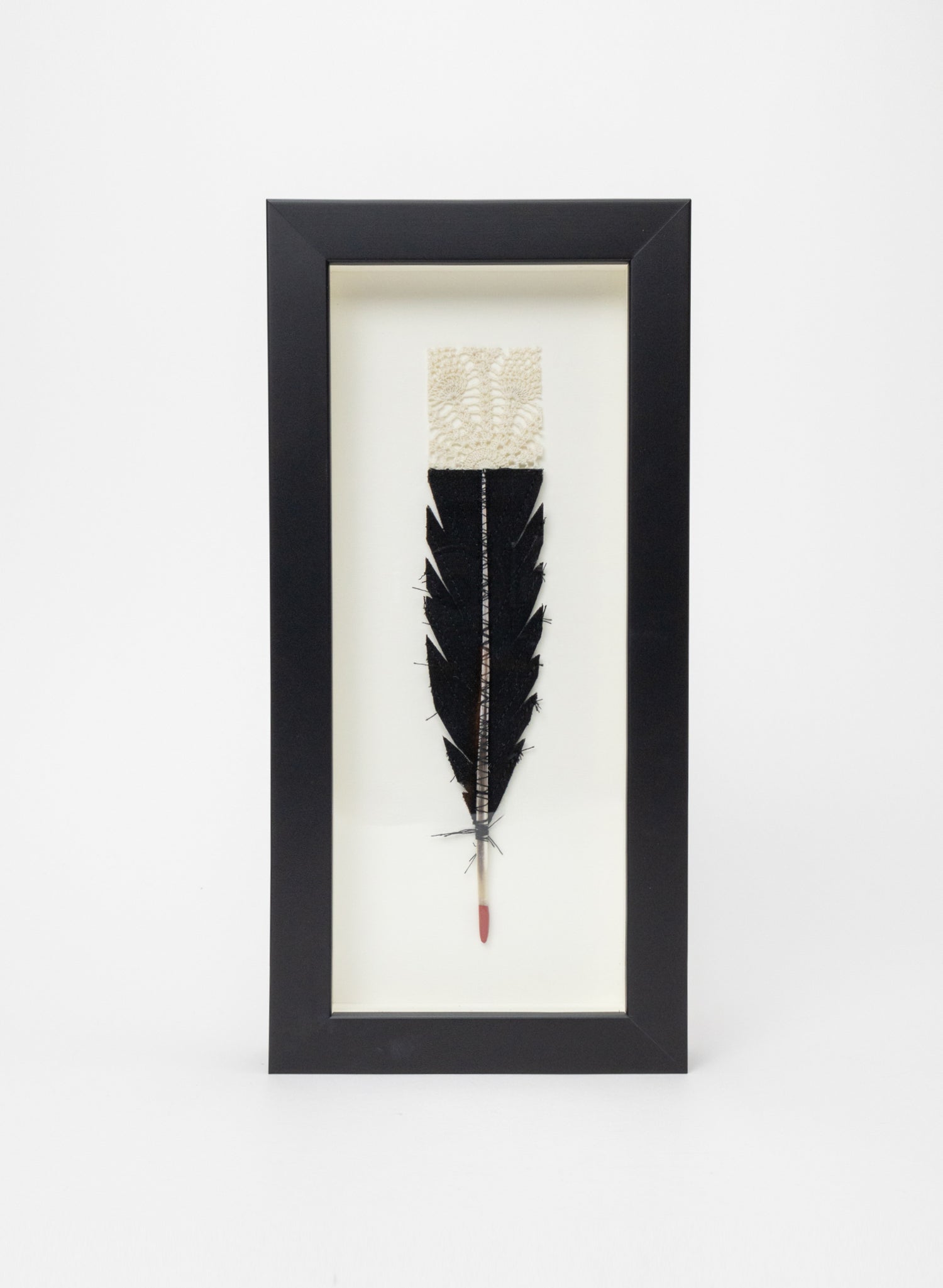 Single Huia Feather Framed