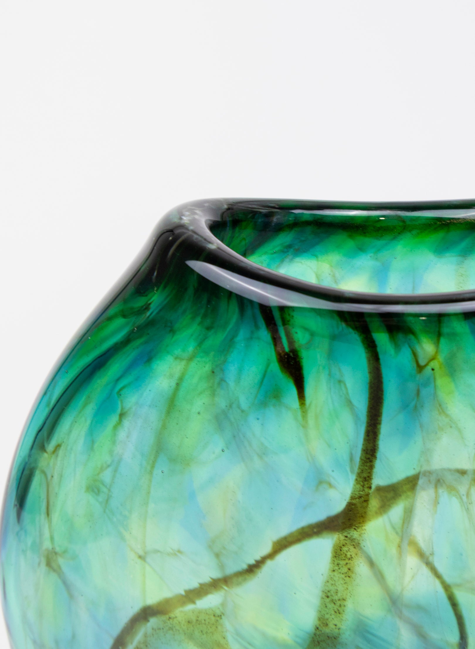 Greenstone Flat Transparent Glass Vase