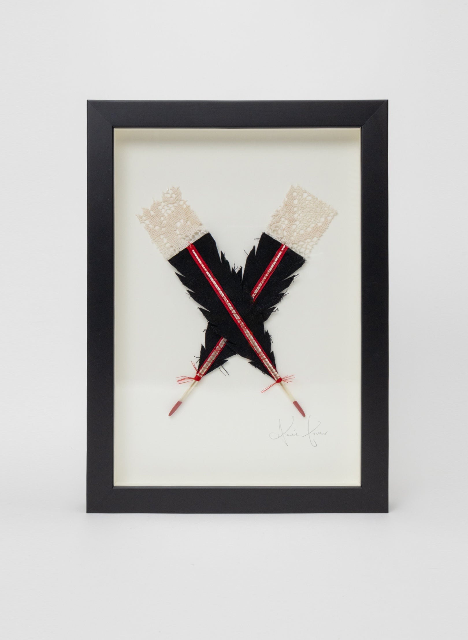 X Huia Feather Framed