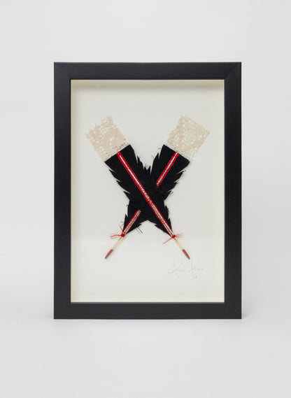 X Huia Feather Framed