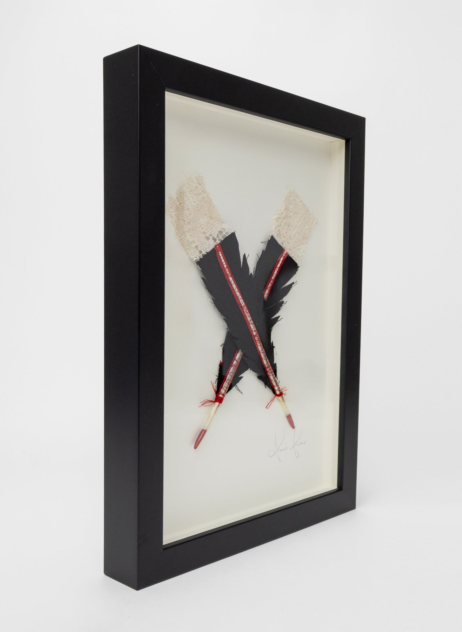 X Huia Feather Framed