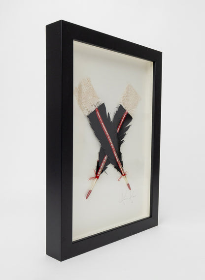 X Huia Feather Framed