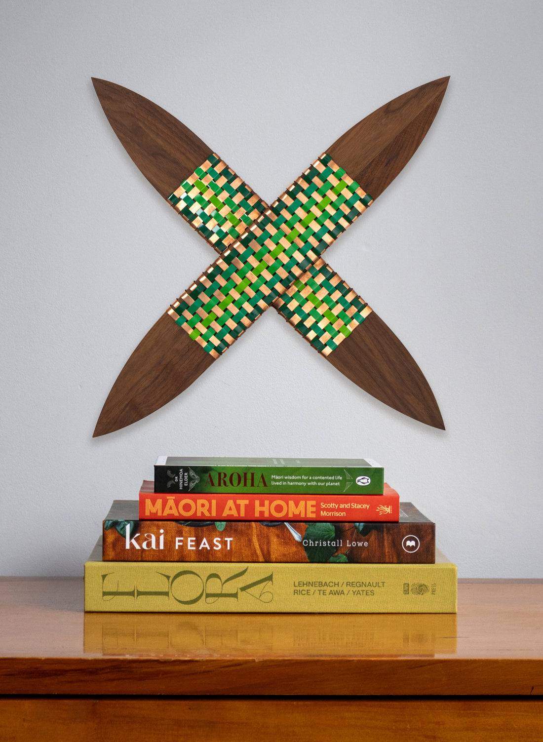 Greens And Copper Walnut Putiputi - Medium