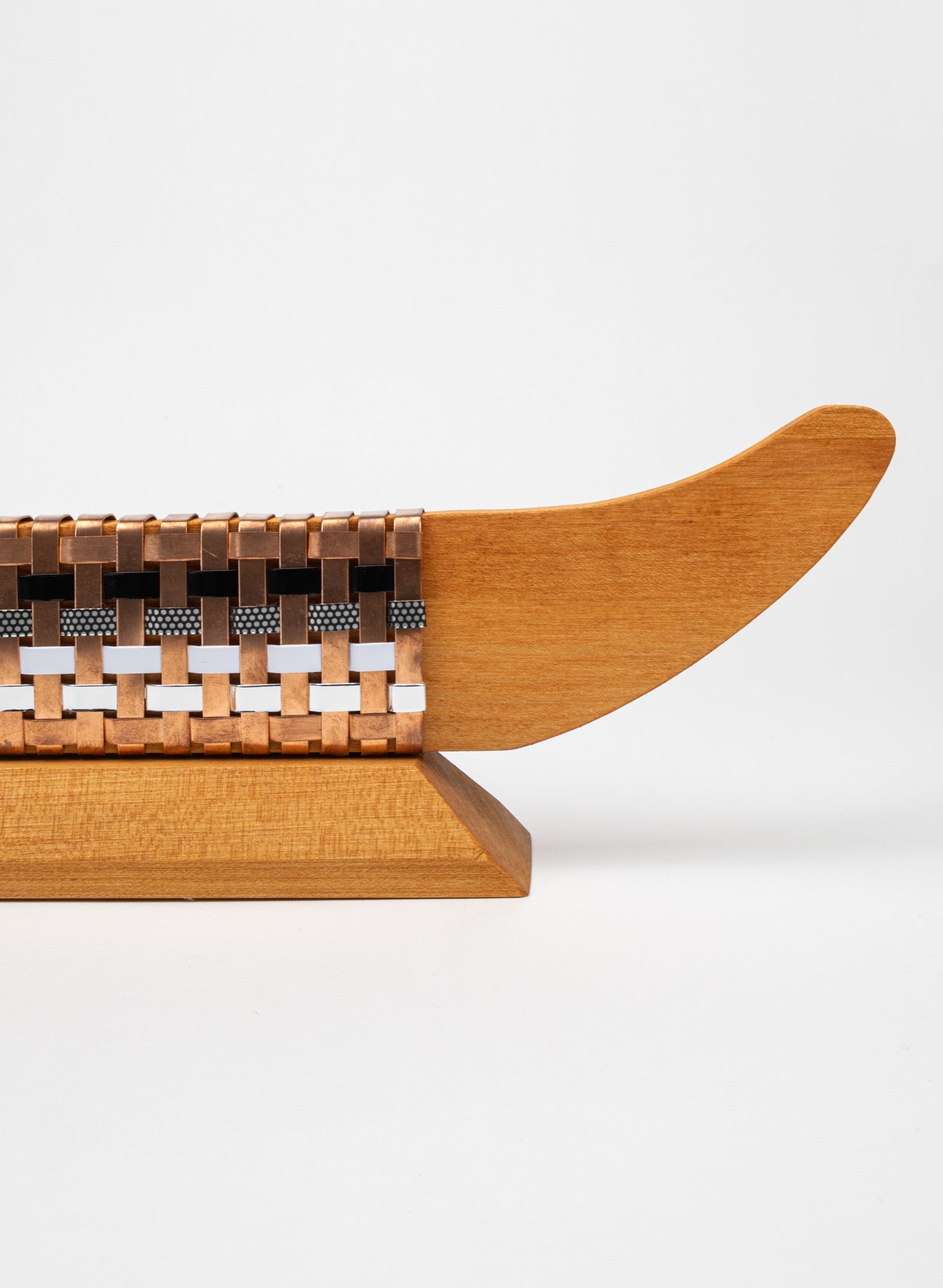Black, White and Silver Waka on Plinth