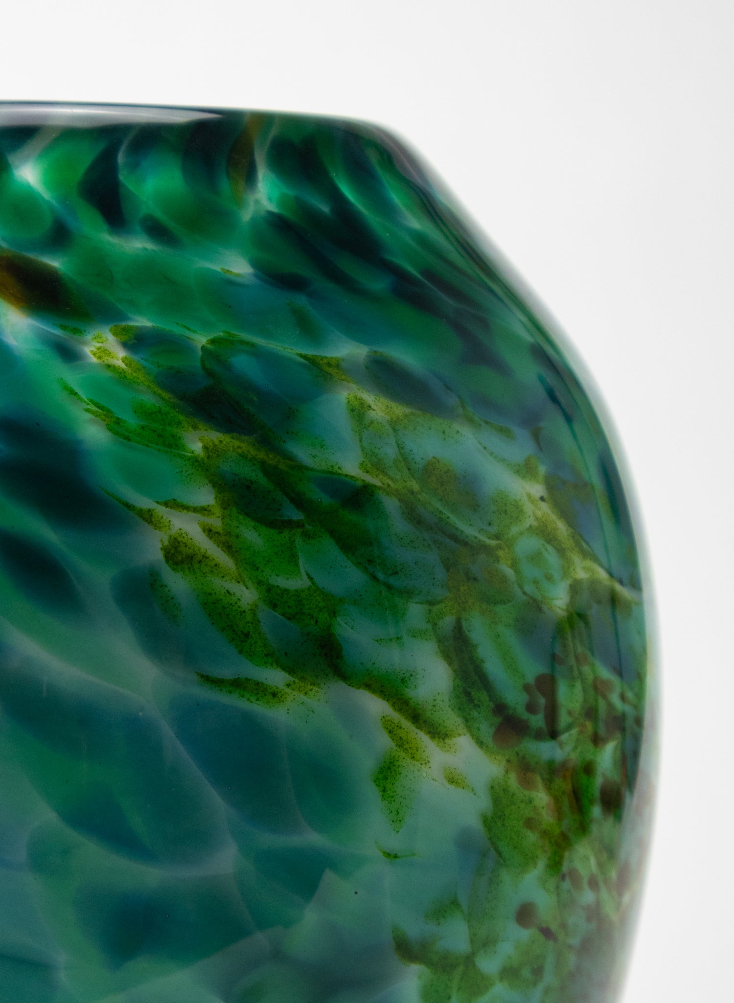 Greenstone Glass Vase Grey Spots