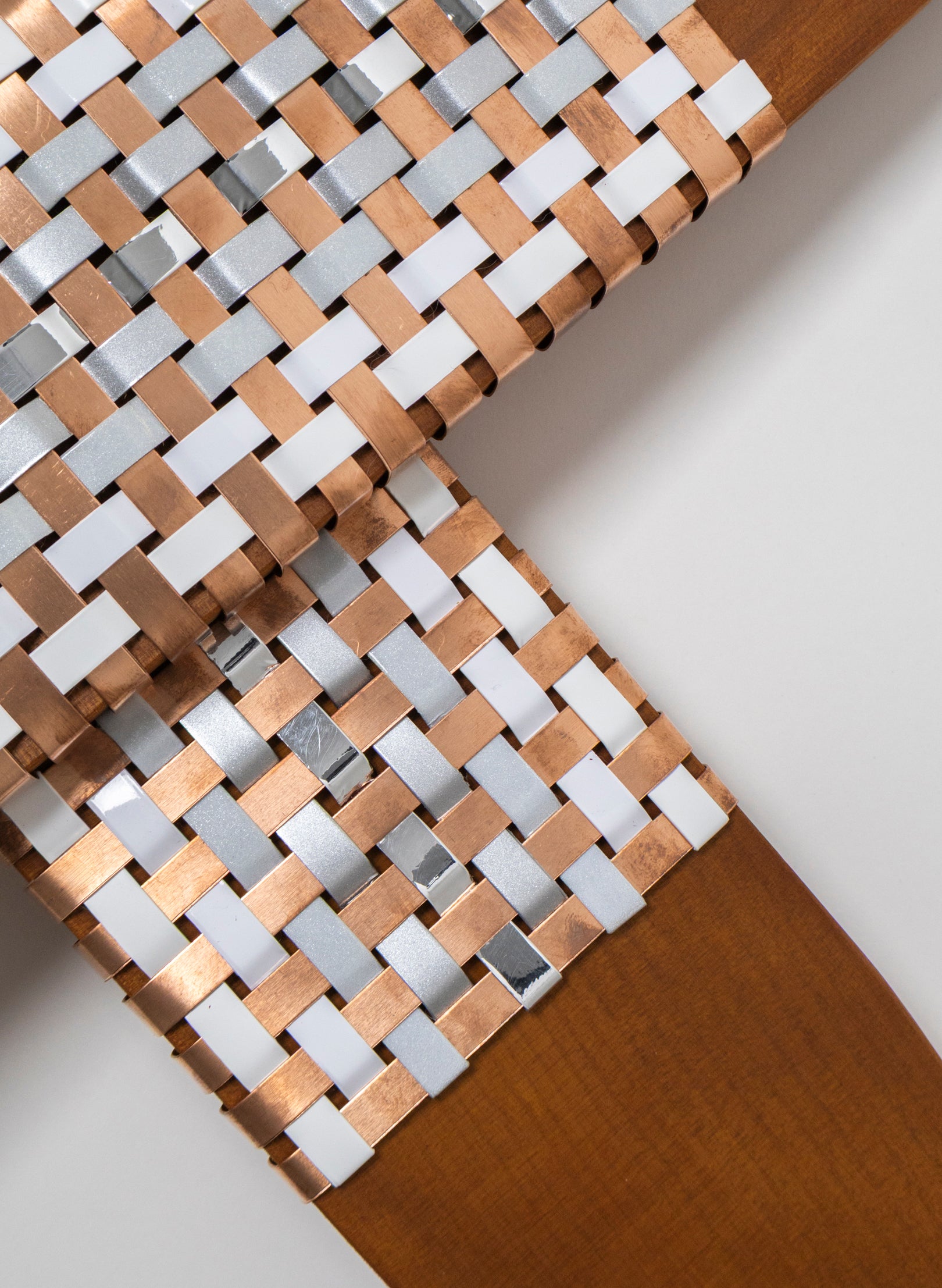 White, Silver, Copper on Saligna Timber Putiputi