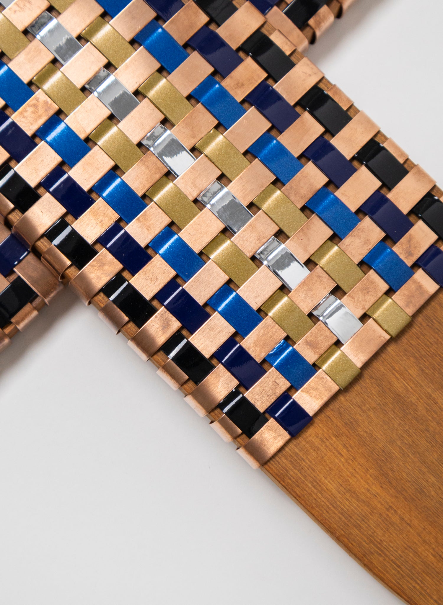 Black, Blue, Gold, Silver on Saligna Timber Putiputi