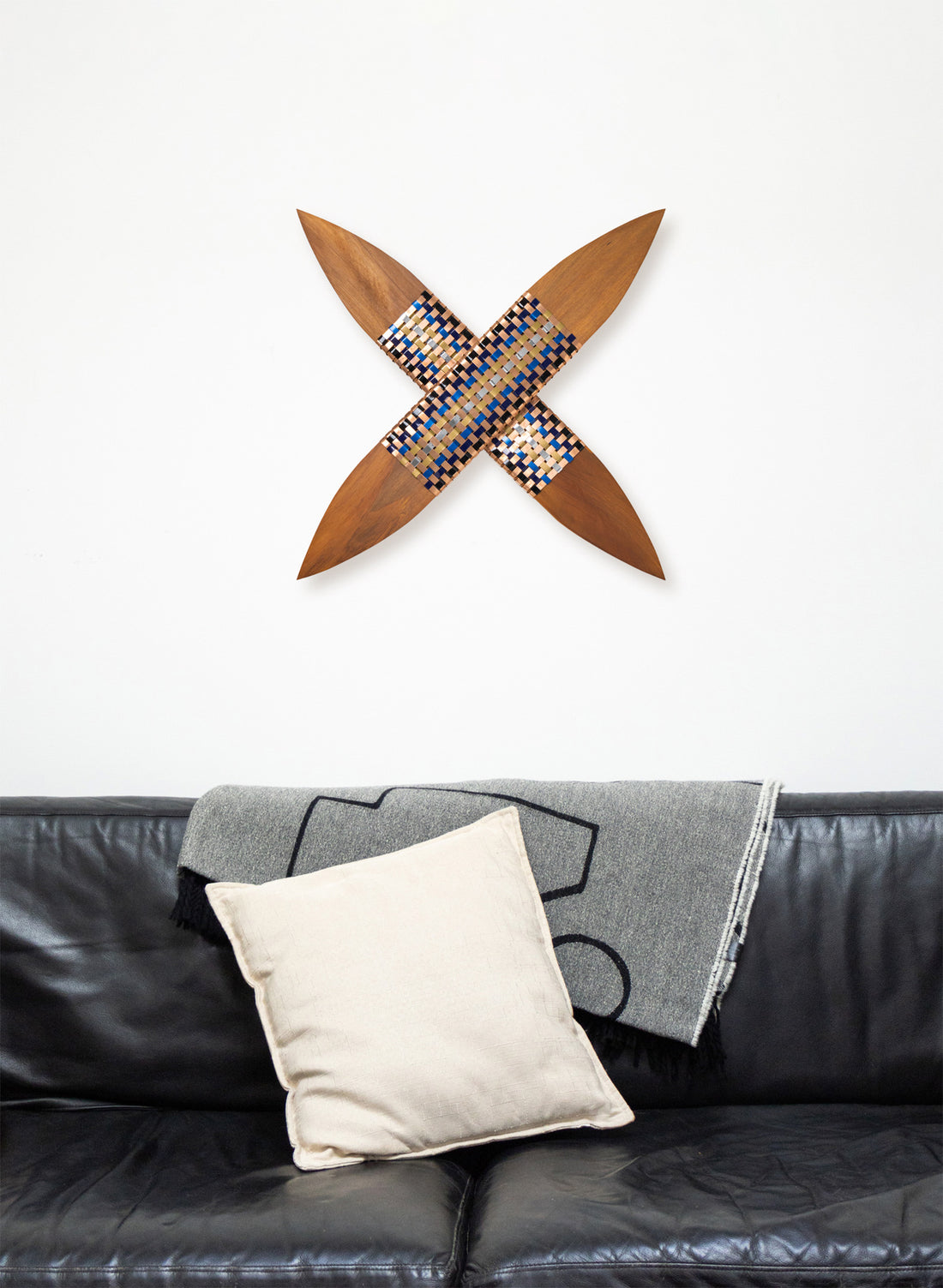 Black, Blue, Gold, Silver on Saligna Timber Putiputi