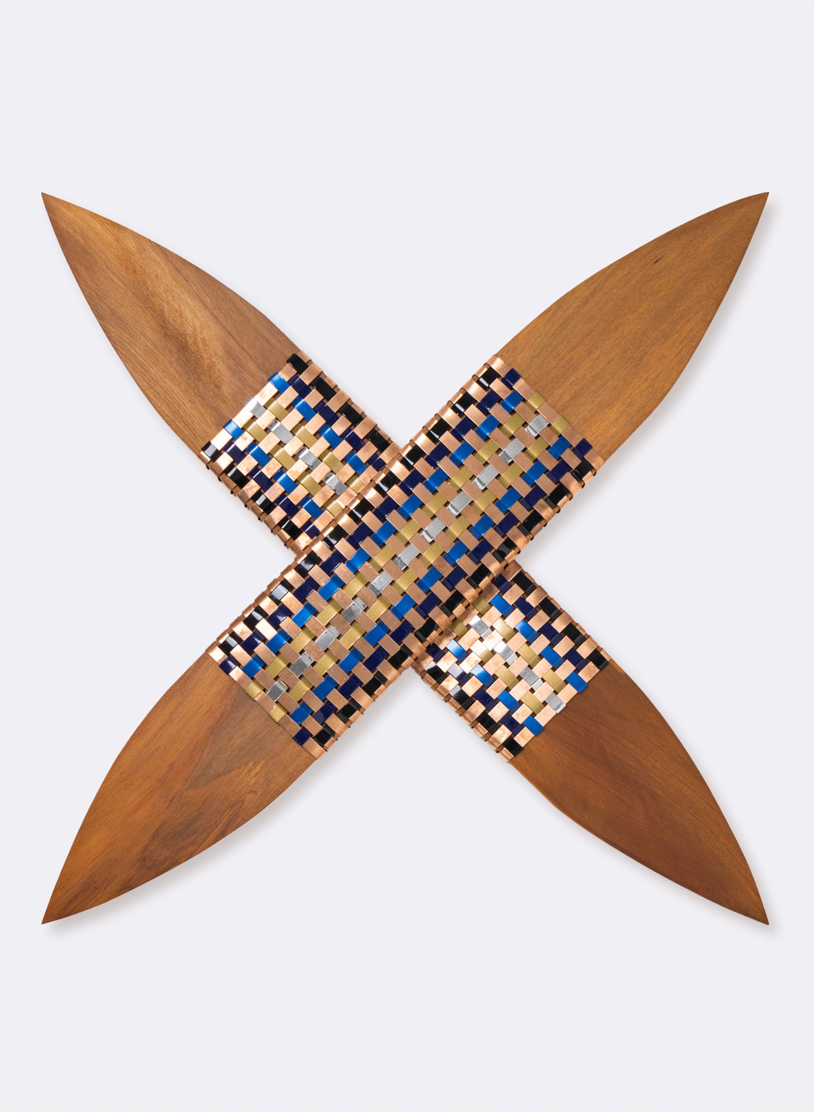 Black, Blue, Gold, Silver on Saligna Timber Putiputi
