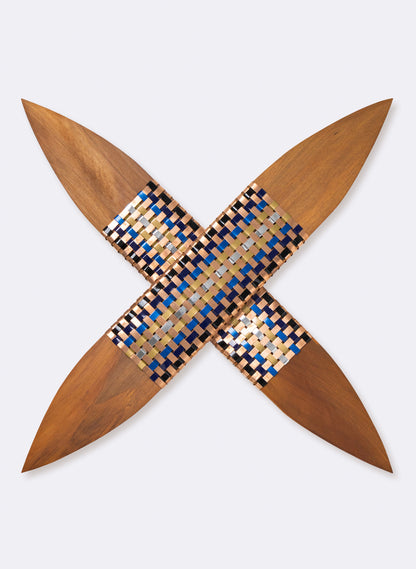 Black, Blue, Gold, Silver on Saligna Timber Putiputi