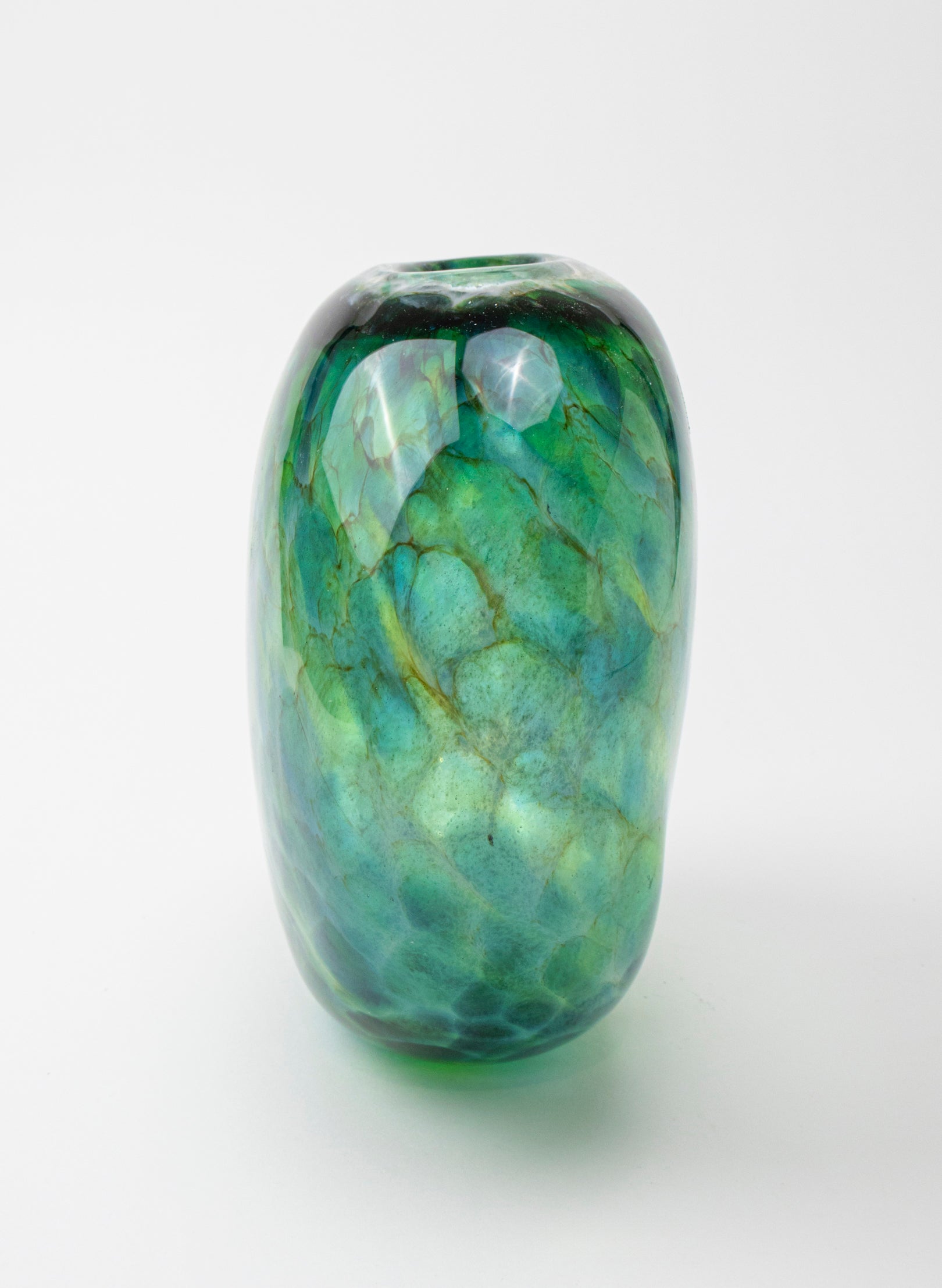 Greenstone Flat Oval Vase Small