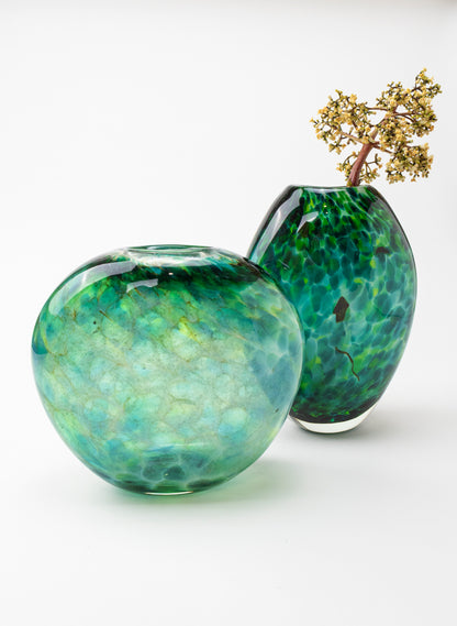 Greenstone Flat Oval Vase Small
