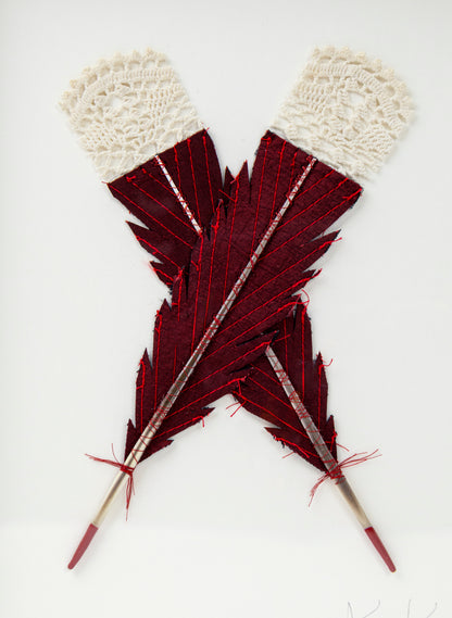 Single X Huia Feather Framed