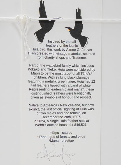 Single X Huia Feather Framed