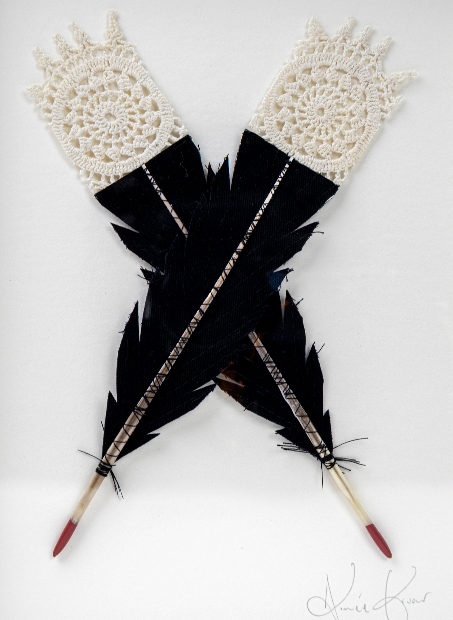 Single X Huia Feather Framed