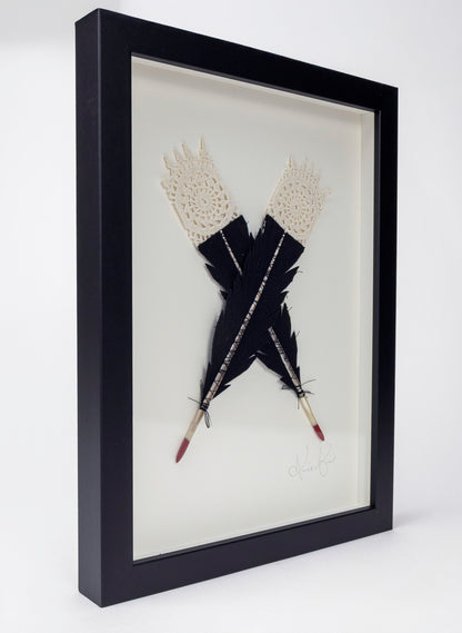 Single X Huia Feather Framed