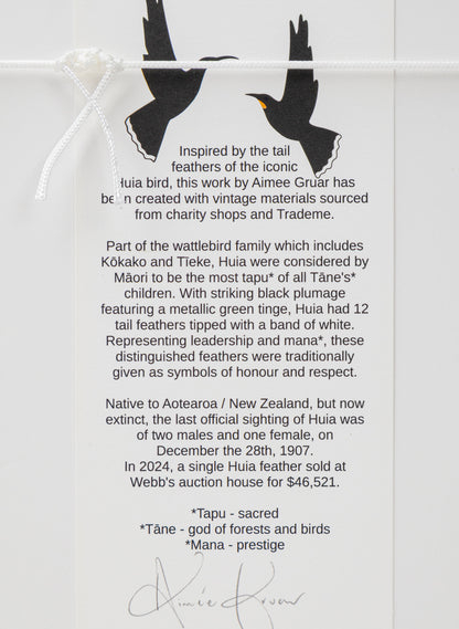 Single X Huia Feather Framed