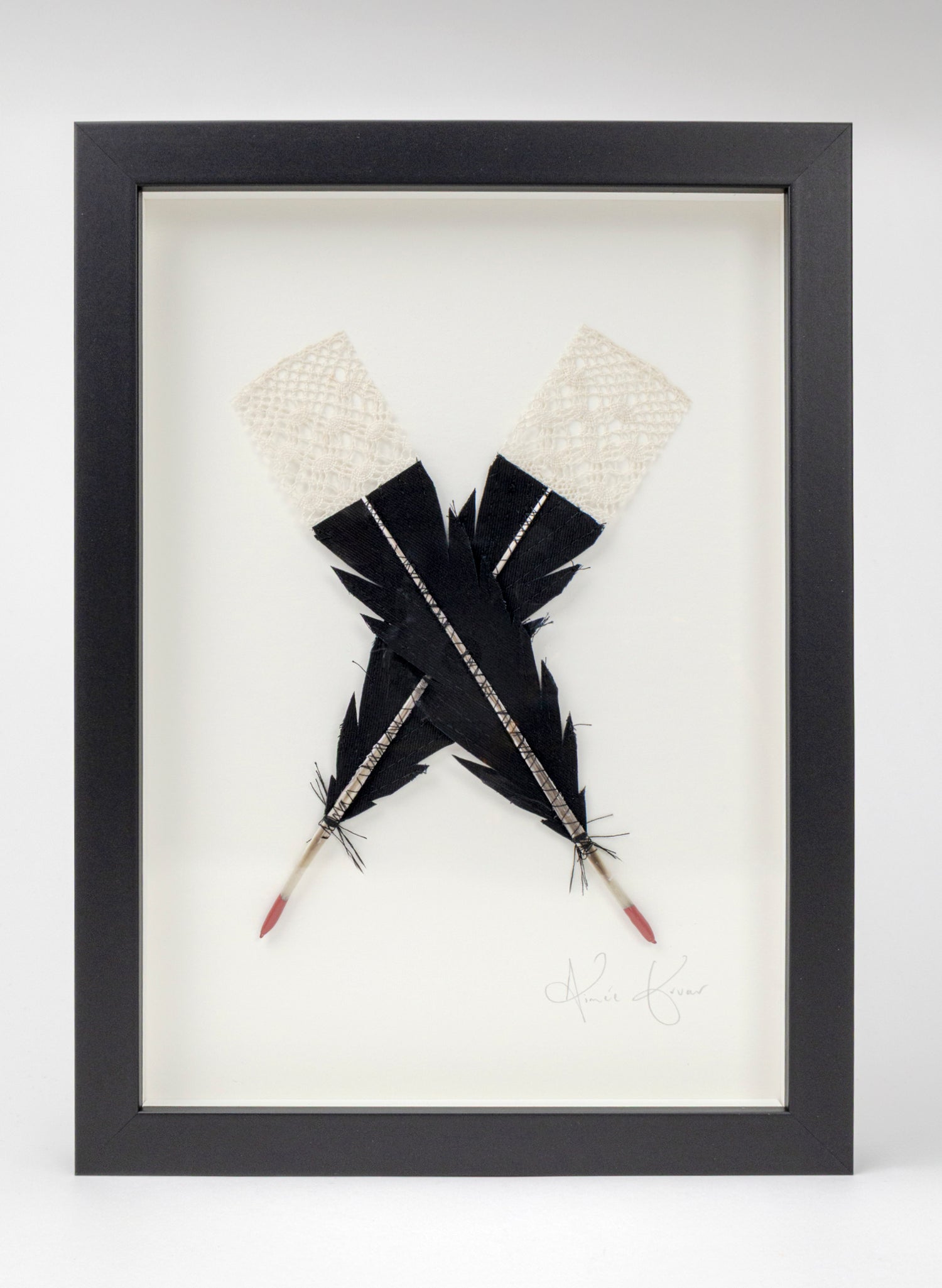 Single X Huia Feather Framed