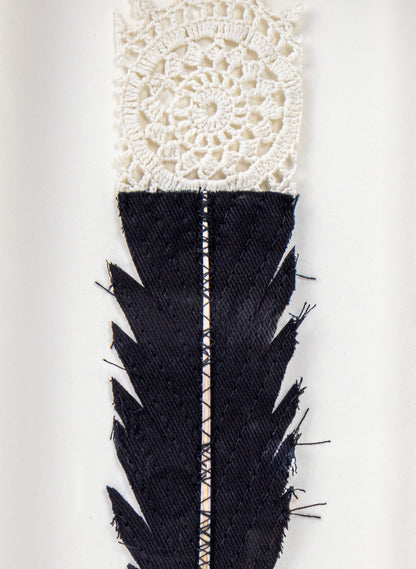 Single Huia Feather Framed