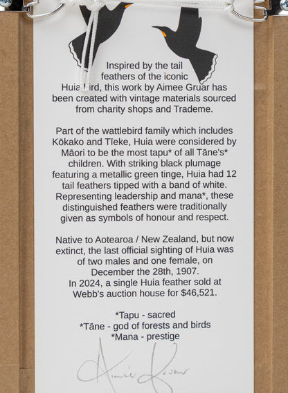 Single Huia Feather Framed