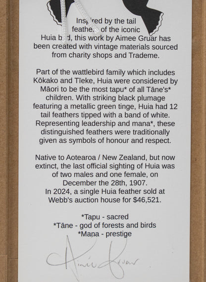 Single Huia Feather Framed