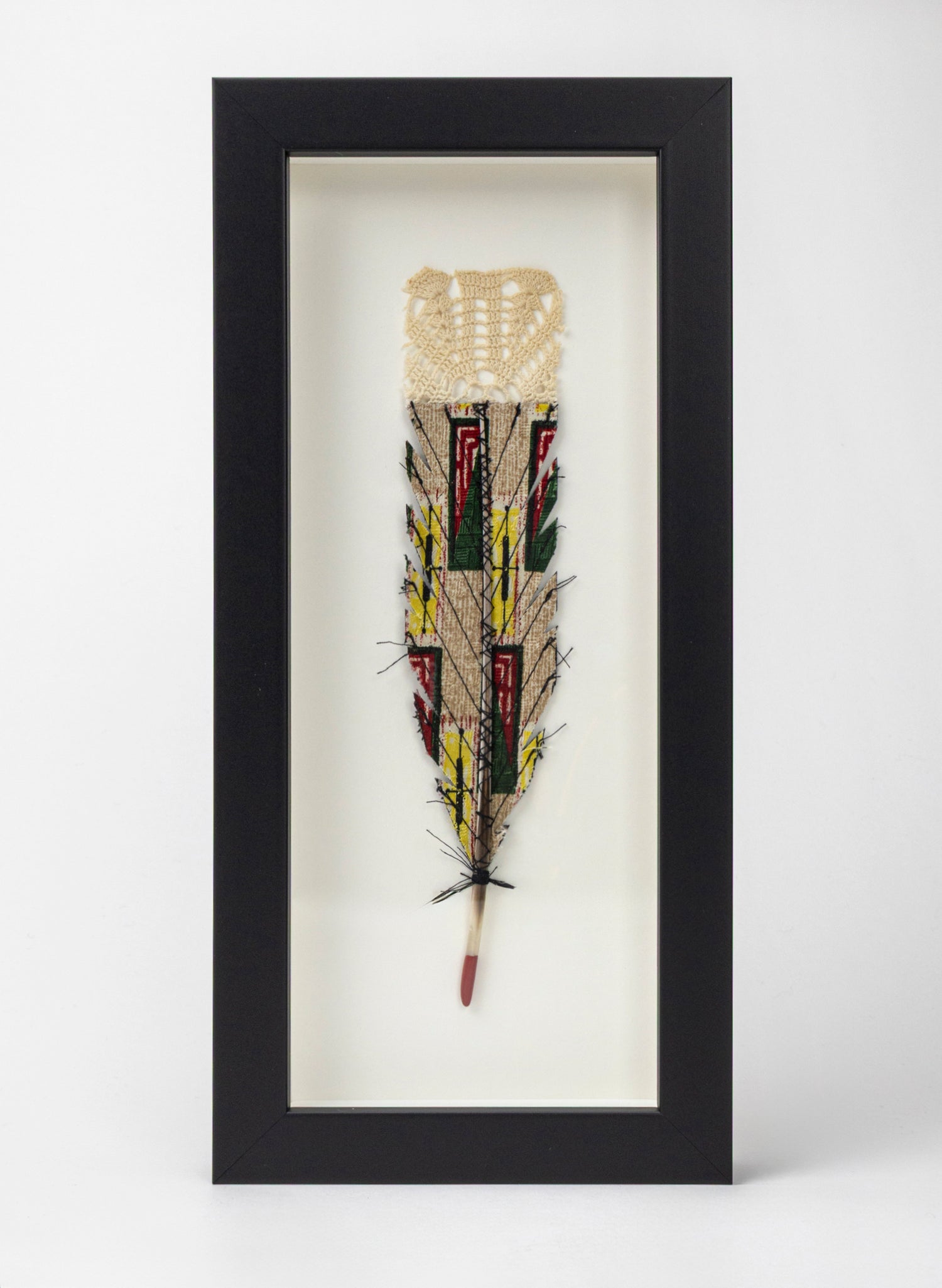 Single Huia Feather Framed
