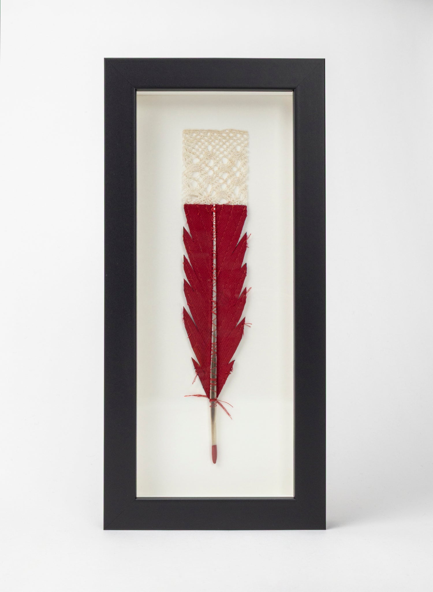 Single Huia Feather Framed