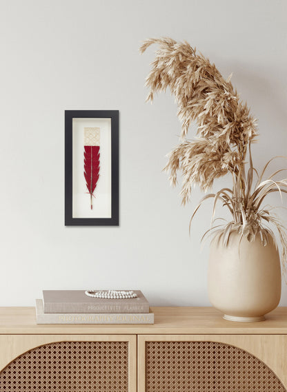 Single Huia Feather Framed