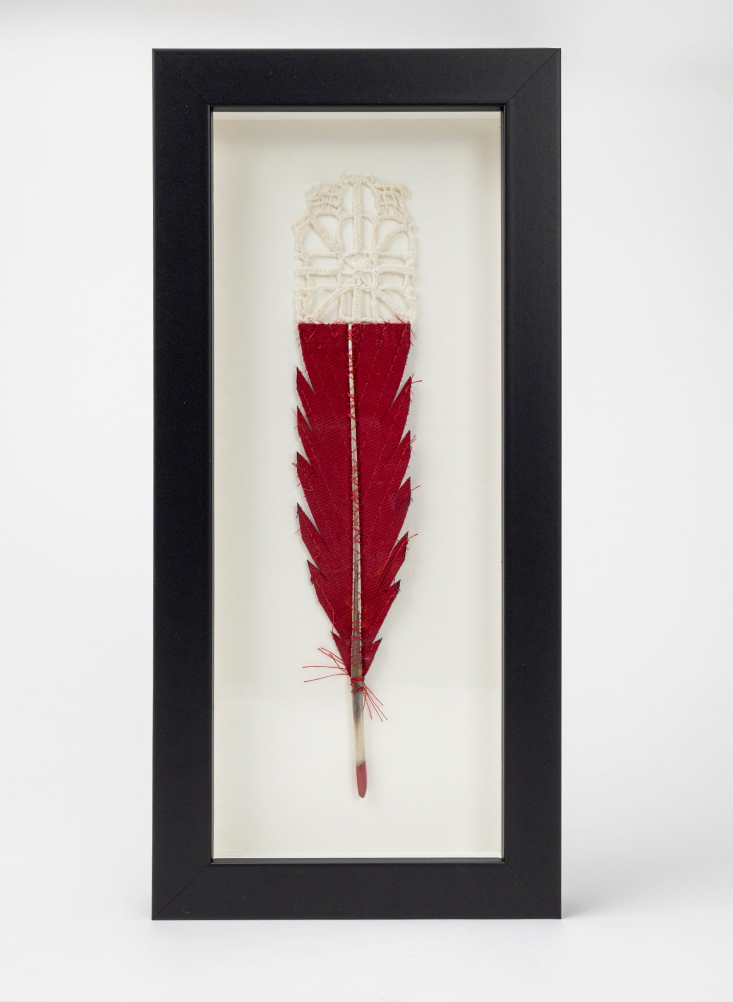 Single Huia Feather Framed