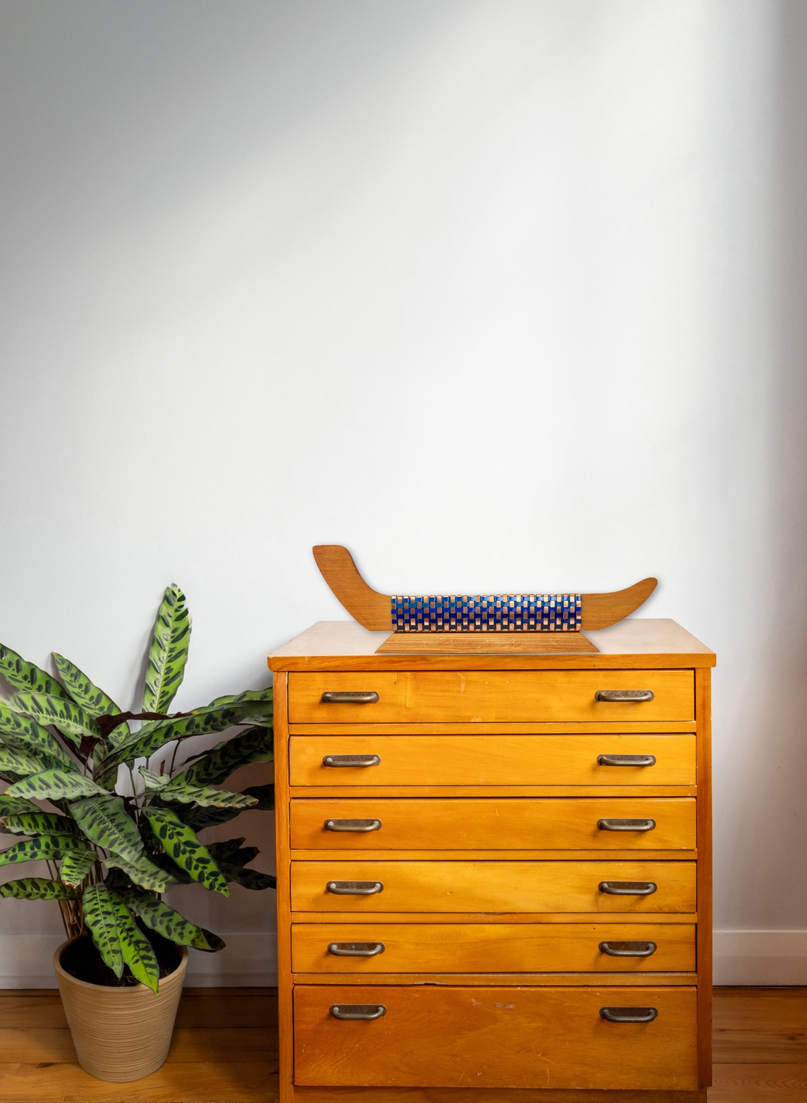 Blue and Copper Waka on Plinth