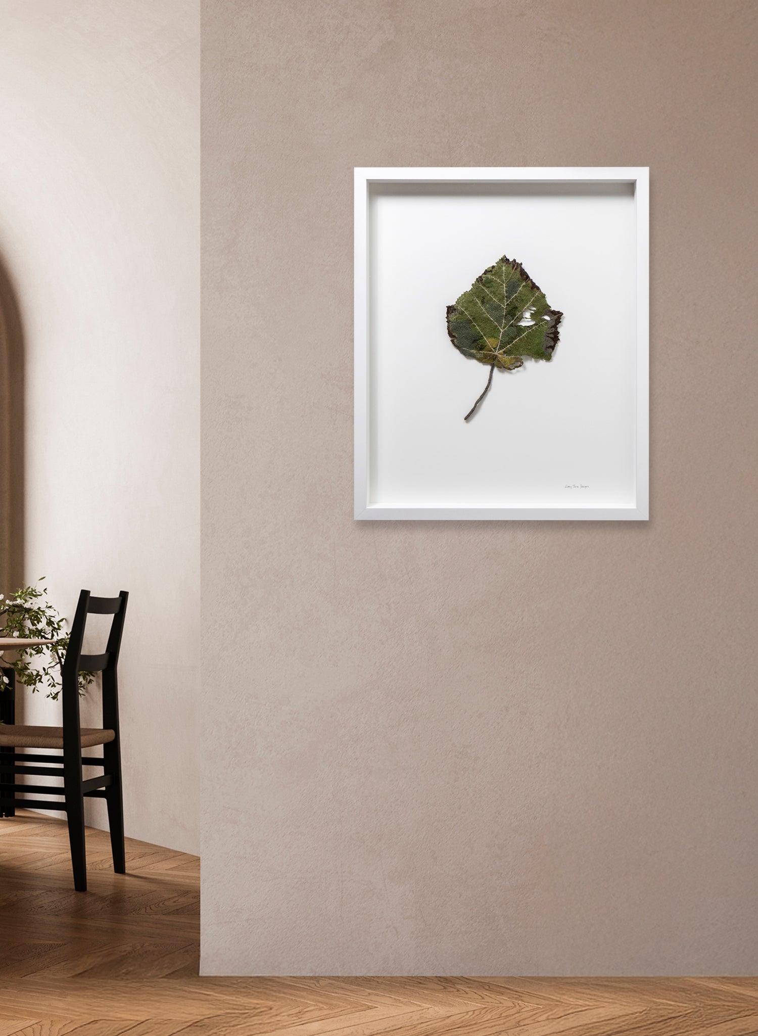 NZ Whau Leaf  - 3D Embroidery