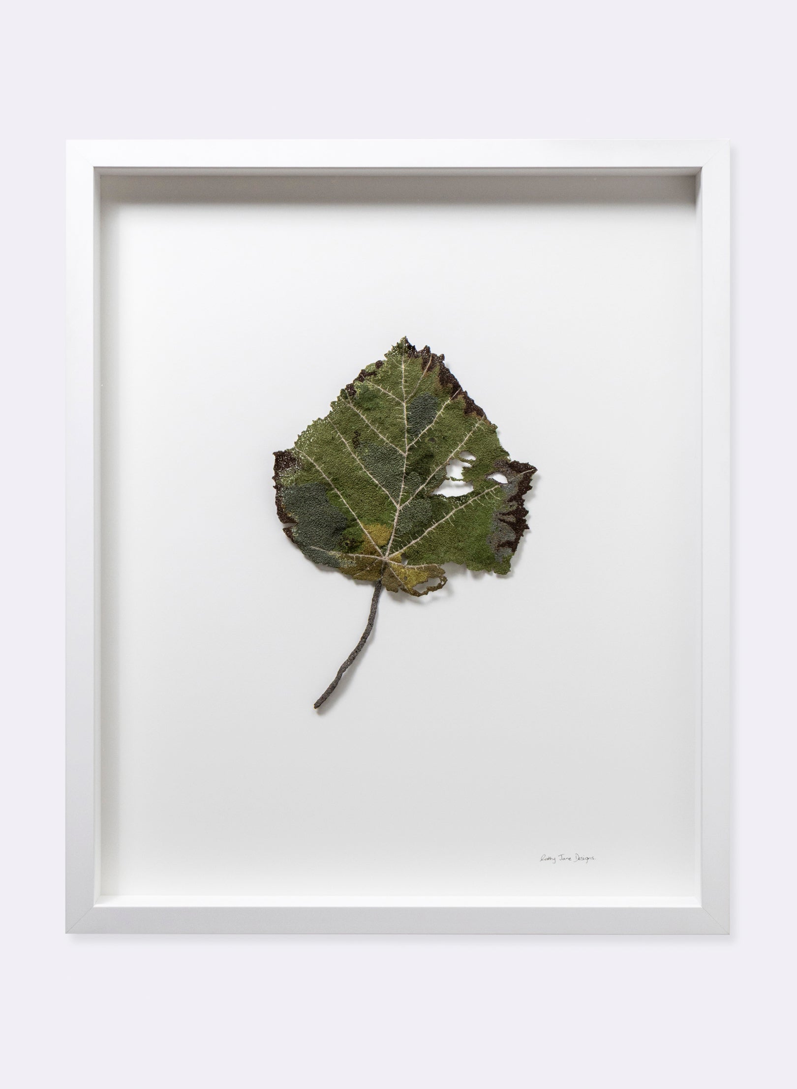 NZ Whau Leaf  - 3D Embroidery