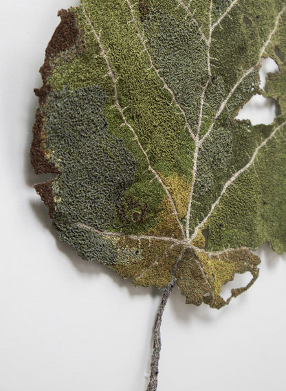 NZ Whau Leaf  - 3D Embroidery