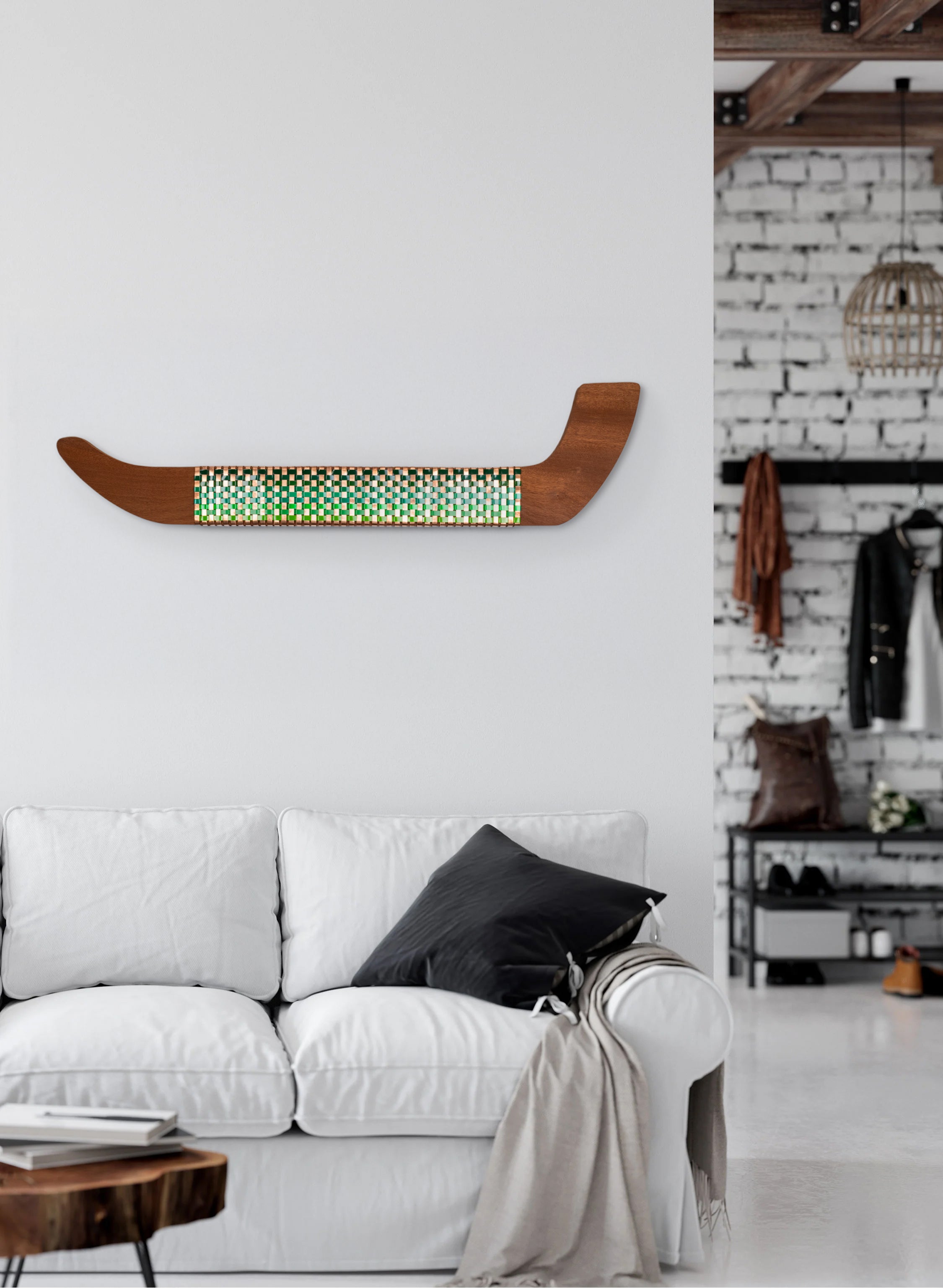 Mahogany Green &amp; Copper Wall Waka - Large