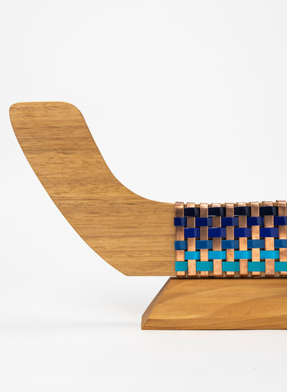 Blue and Copper Waka on Plinth