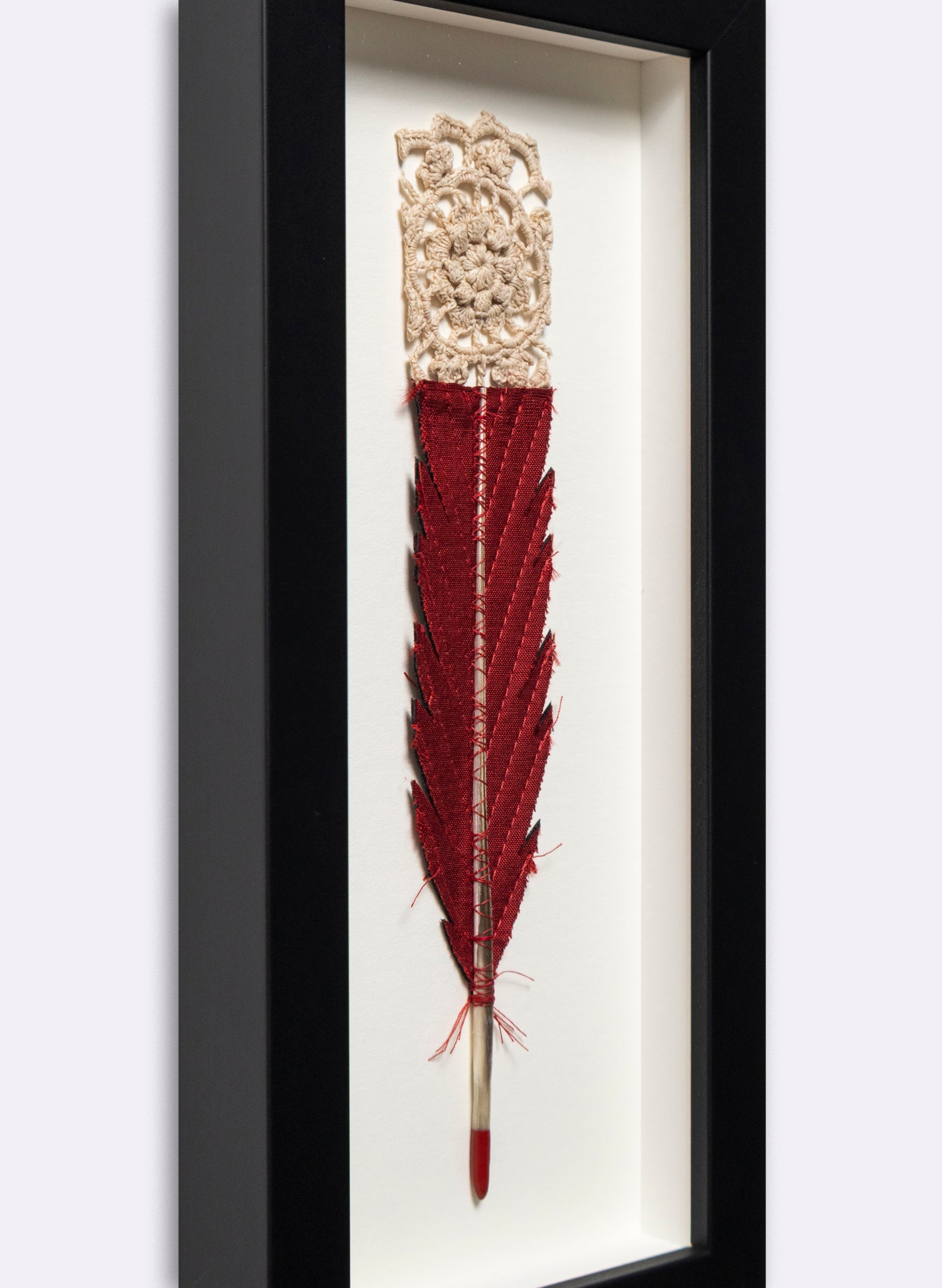 Single Huia Feather Framed