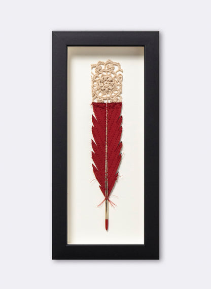 Single Huia Feather Framed
