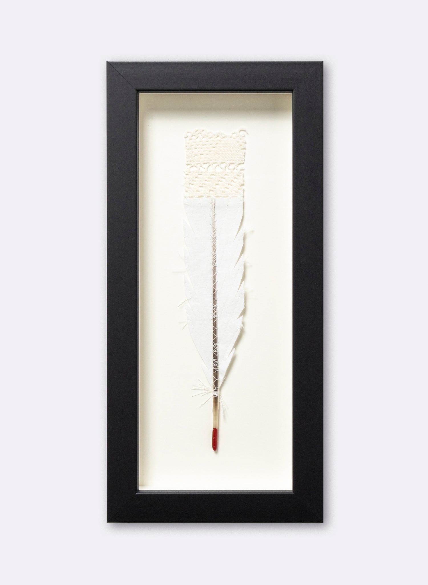 Single Huia Feather Framed
