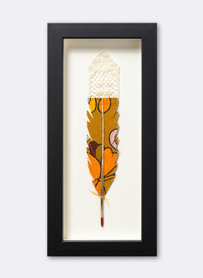 Single Huia Feather Framed
